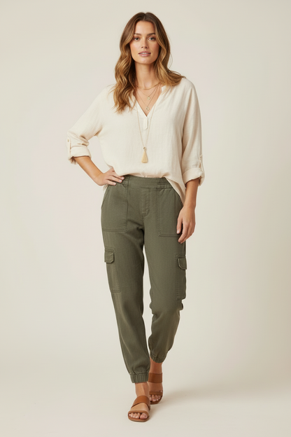Patch Pocket Pant - Solid Olive