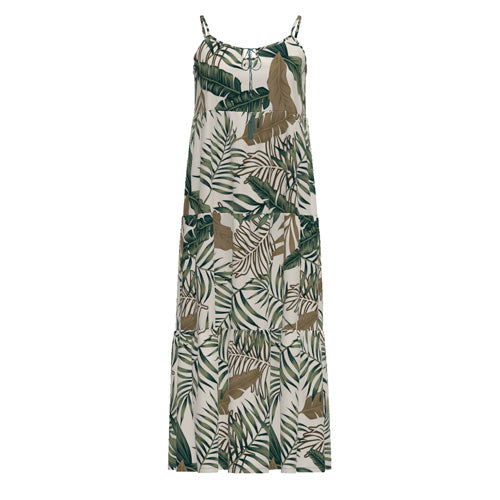 Resort Carina - Ivory Green Tropical Print