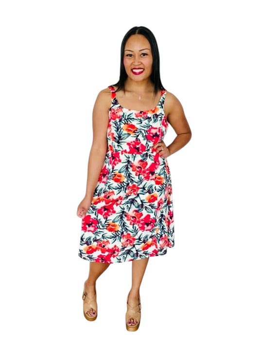 Navy - Cream Pink Watercolor Floral