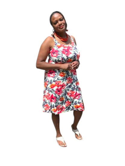 Navy - Cream Pink Watercolor Floral