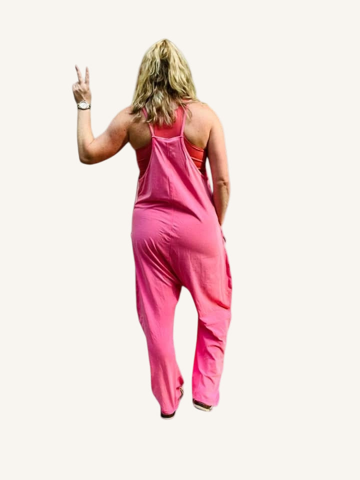 Bridget Lounge Jumpsuit - Solid Hot Pink