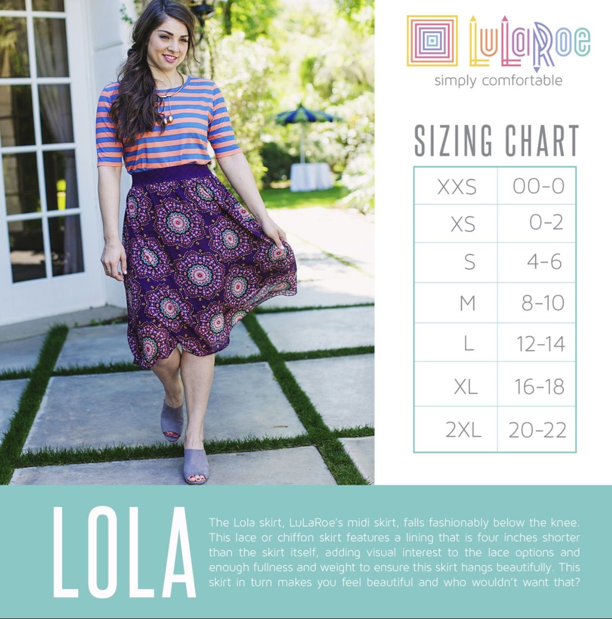Lola Midi Skirt - LuLaRoe Vintage Signs