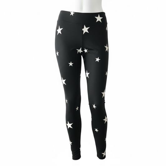 Leggings - Black White Stars