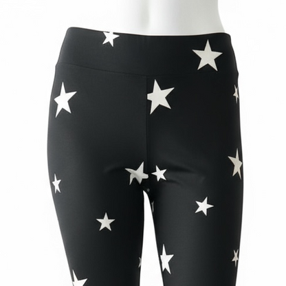 Leggings - Black White Stars