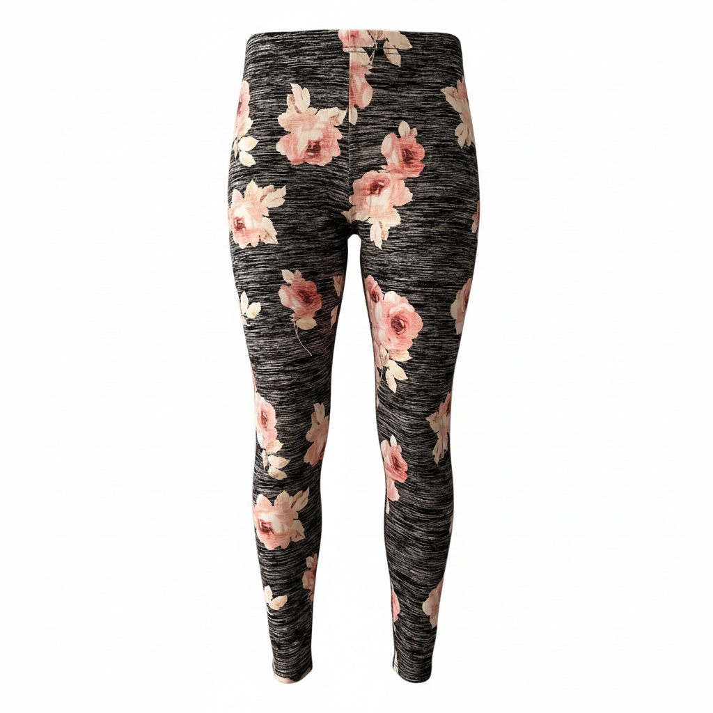 Leggings - Pink and Gray Floral
