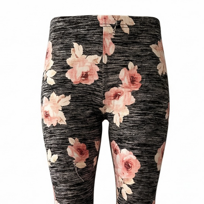 Leggings - Pink and Gray Floral