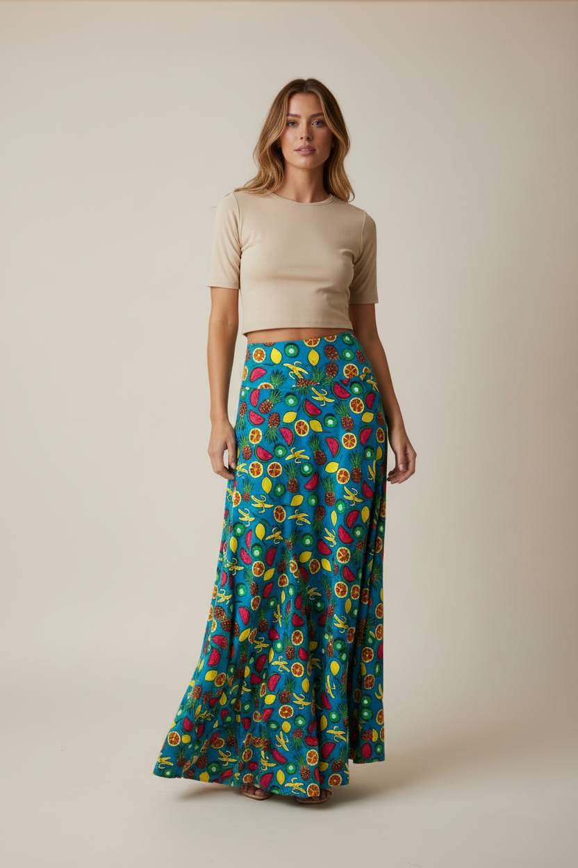 Vintage LuLaRoe Maxi Skirt - Fruit