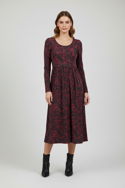 Ryane - Black Burgundy Floral