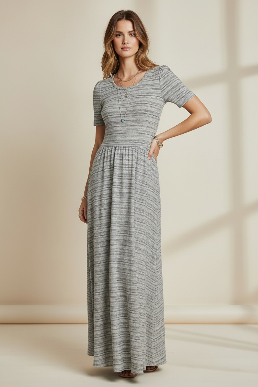 Riley - Grey Teal Faux Heather