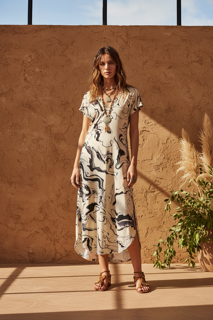 Macy - White Black Marble