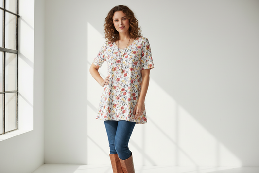 Perfect T - White Pink Yellow Floral