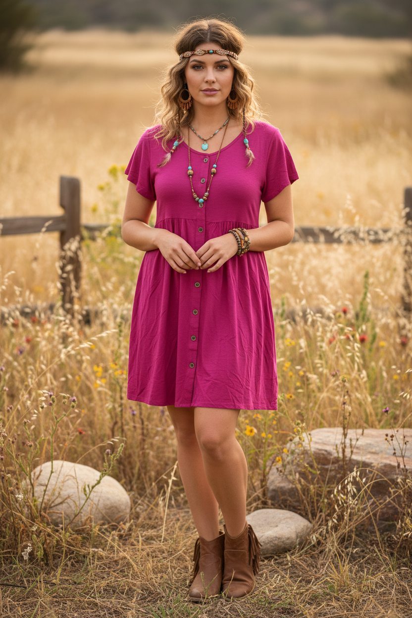 Heidi - Solid Festival Fuchsia