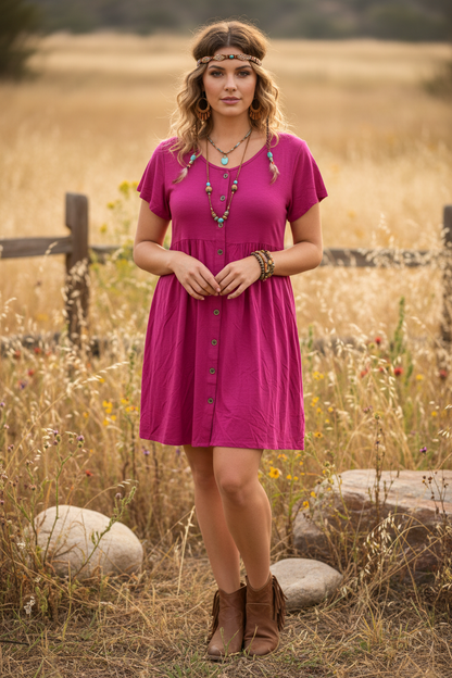 Heidi - Solid Festival Fuchsia