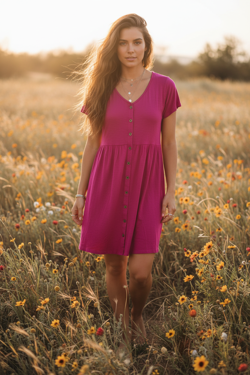 Heidi - Solid Festival Fuchsia