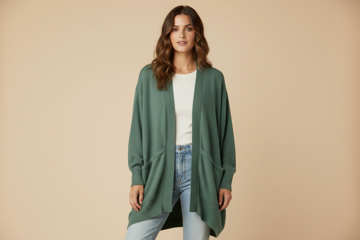 Kennedy Cardigan - Solid Dark Ivy Green