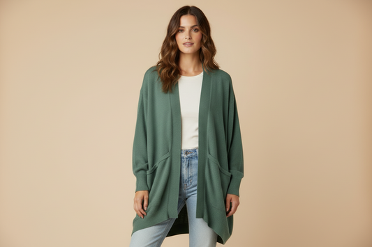 Kennedy Cardigan - Solid Dark Ivy Green
