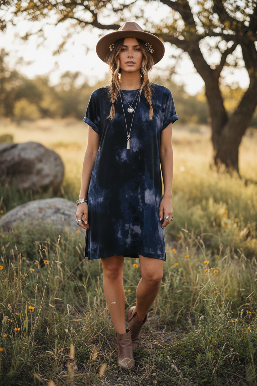 Chelsea - Black Blue Tie Dye