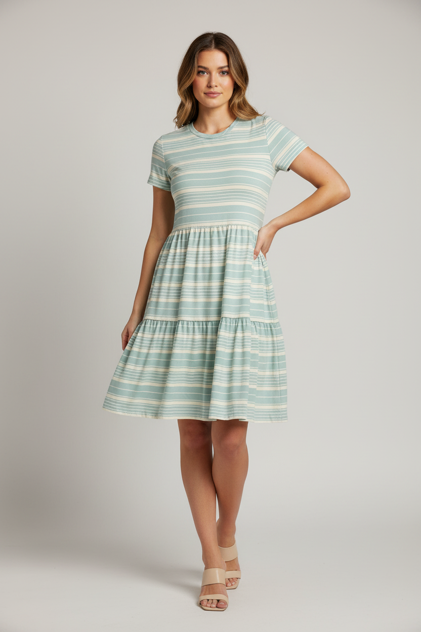 Ariel - Blue White Stripe