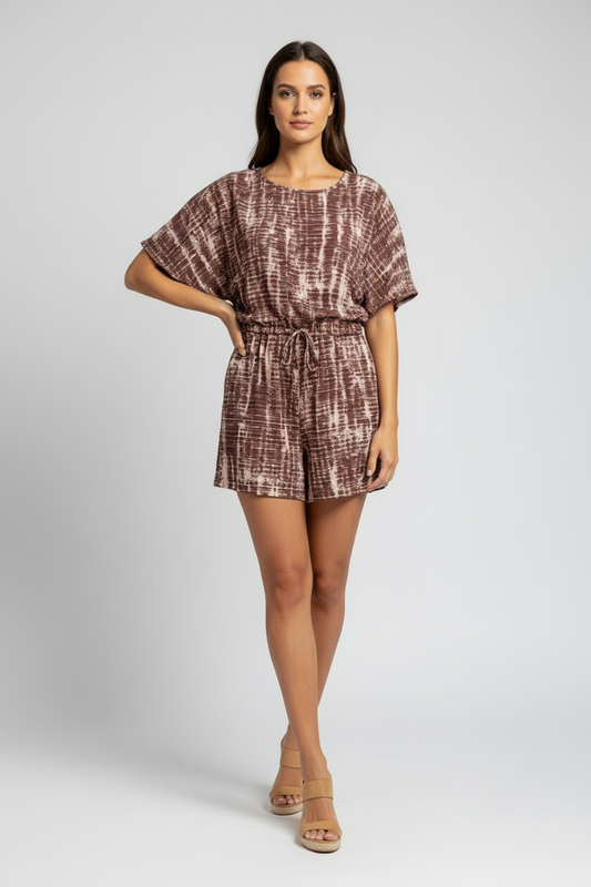 Xanthe - Maroon White Shibori Tie Dye