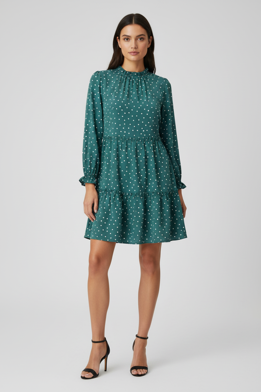 Annabelle - Teal White Small Dot