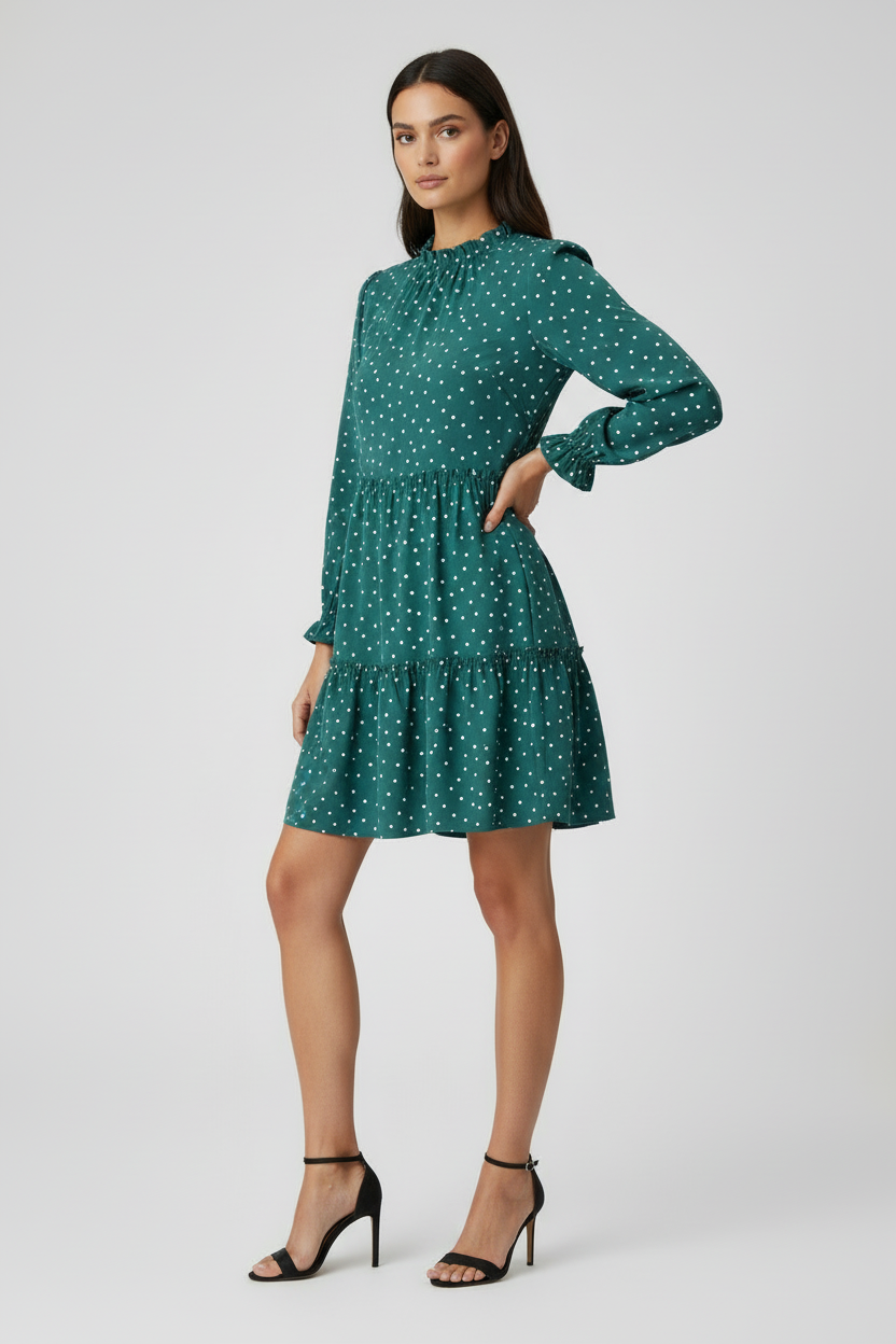 Annabelle - Teal White Small Dot