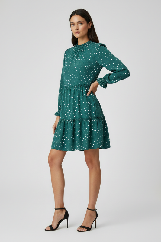 Annabelle - Teal White Small Dot