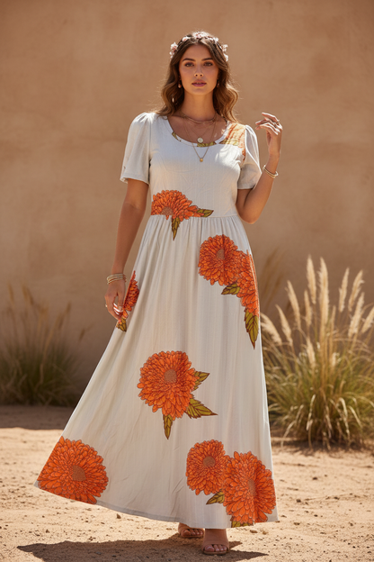 Riley - Green Orange Floral