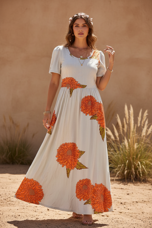 Riley - Green Orange Floral