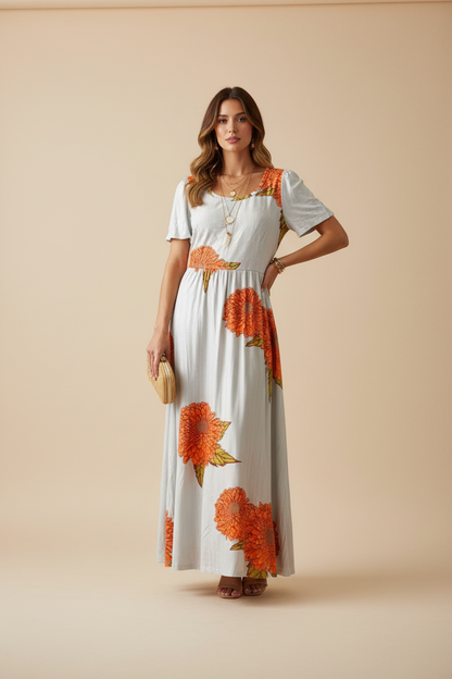 Riley - Green Orange Floral