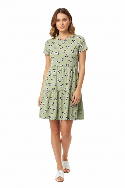 Ariel - Green White Daisies