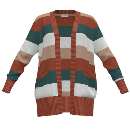 Peyton - Brown Green Block Stripe