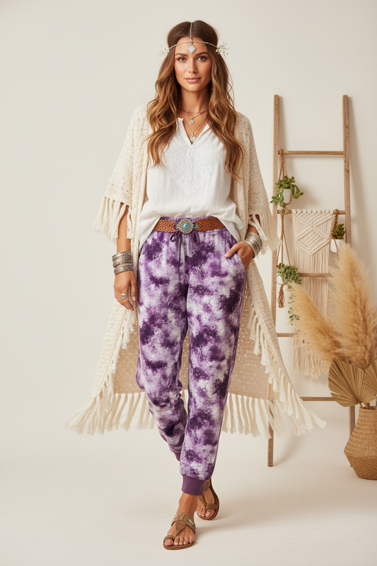 Jax Joggers - Purple White Wash