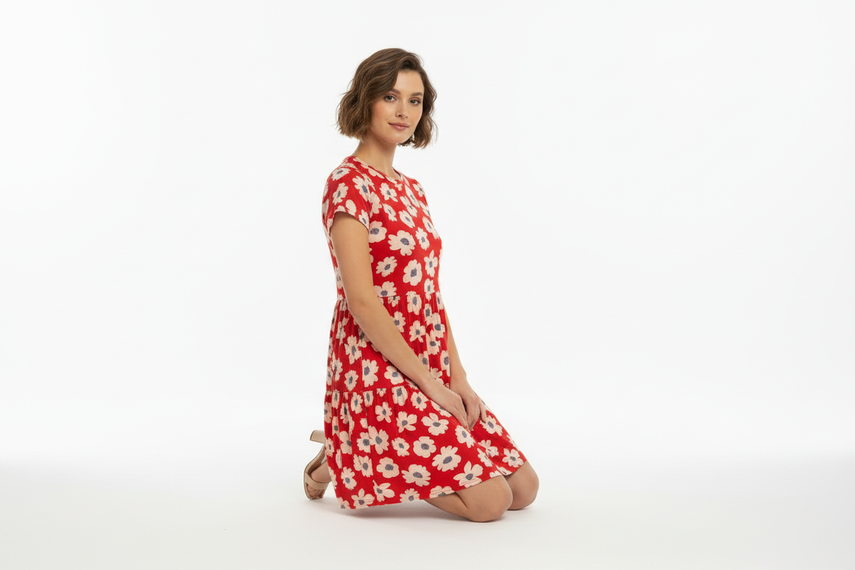 Ariel - Red Ivory Large Floral