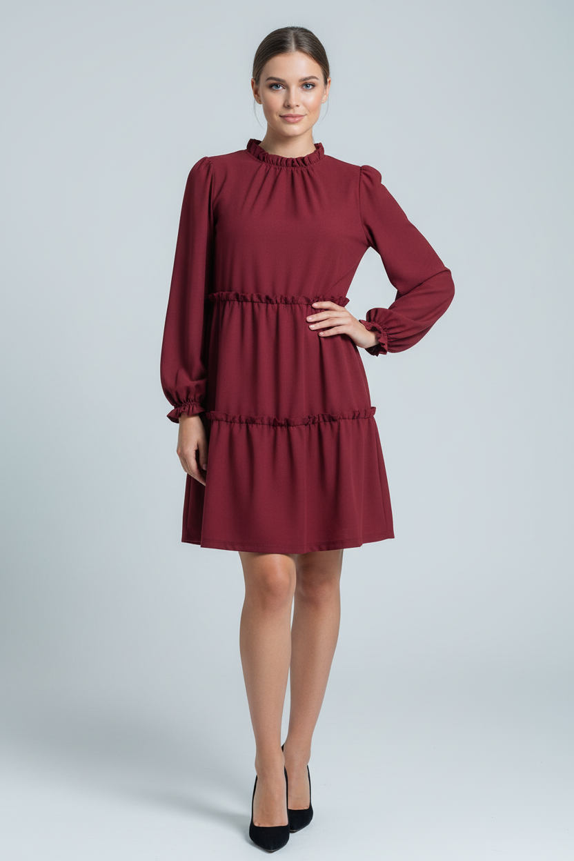 Annabelle - Solid Merlot Red