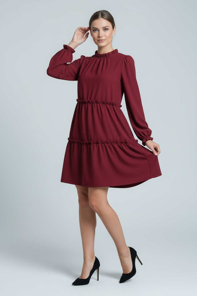 Annabelle - Solid Merlot Red