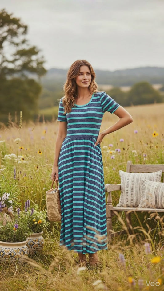 Riley - Purple Teal Stripe