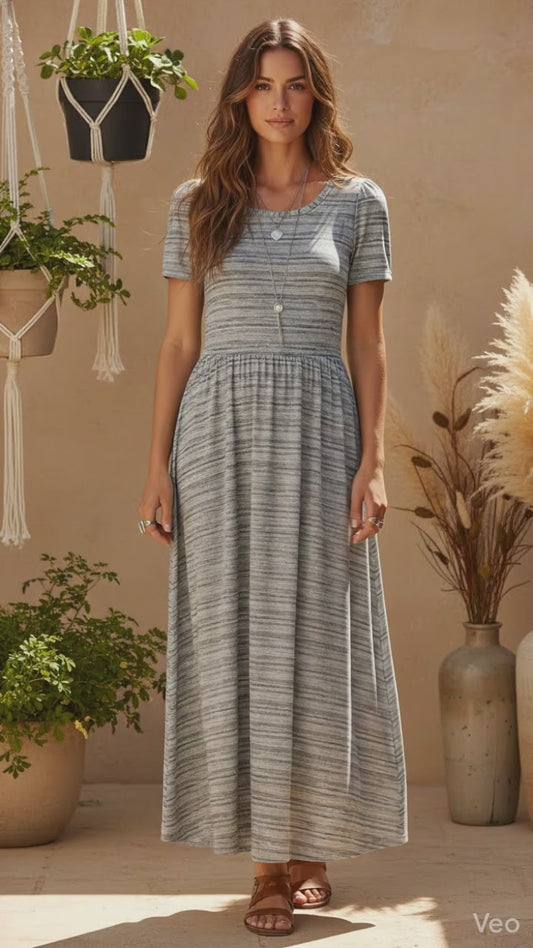 Riley - Grey Teal Faux Heather