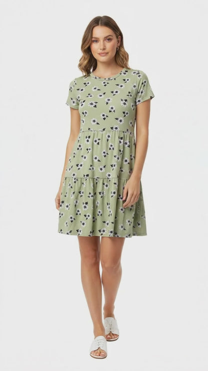 Ariel - Green White Daisies