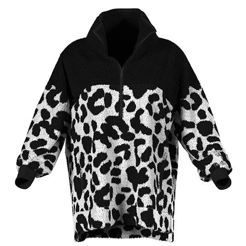 Nancy - White Black Cheetah Print
